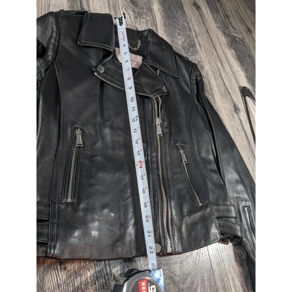 Bcbgeneration Black Leather Jacket 100% Authentic Leather Medium NWT MSRP $348 - Picture 11 of 12